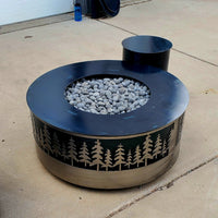 36in Pine Tree Forest Fire pit ( Hot Rolled Steel & Stainless Steel )