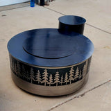 36in Pine Tree Forest Fire pit ( Hot Rolled Steel & Stainless Steel )