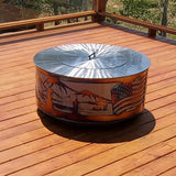 Flamed Patriotic Mountain Fire pit ( Flamed Stainless Steel & Ground Steel )