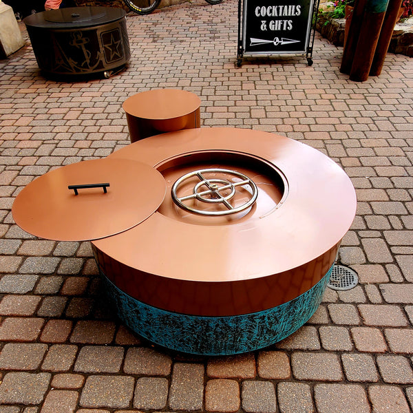 Stunning 36in Patina Fire Pit (Copper river & Patinated Copper)