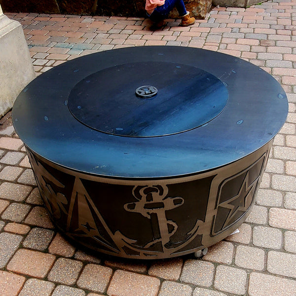 36in Military Tribute  Fire pit ( Mill Scale & Stainless Steel )